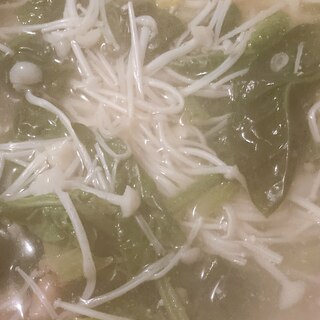 えのきとほうれん草の中華スープ